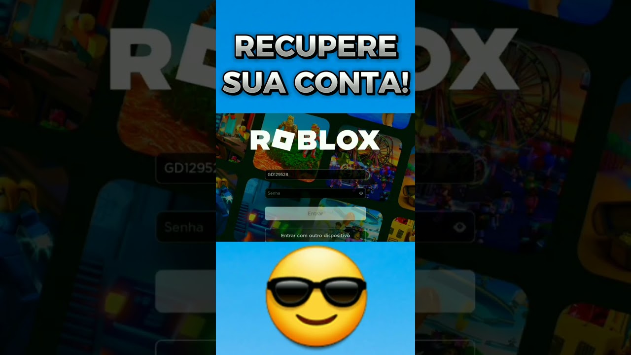 COMO RECUPERAR A SUA CONTA DO ROBLOX EM 1 MINUTO!😱 *ASSISTA AT&Eacute; O FINAL* #shortsroblox