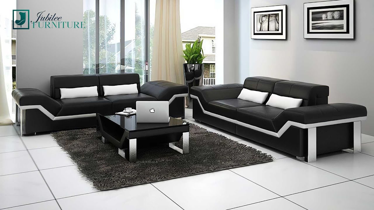 Sylmar Modern Leather Sofa Set With Adjustable Headrest | Jubilee Furniture