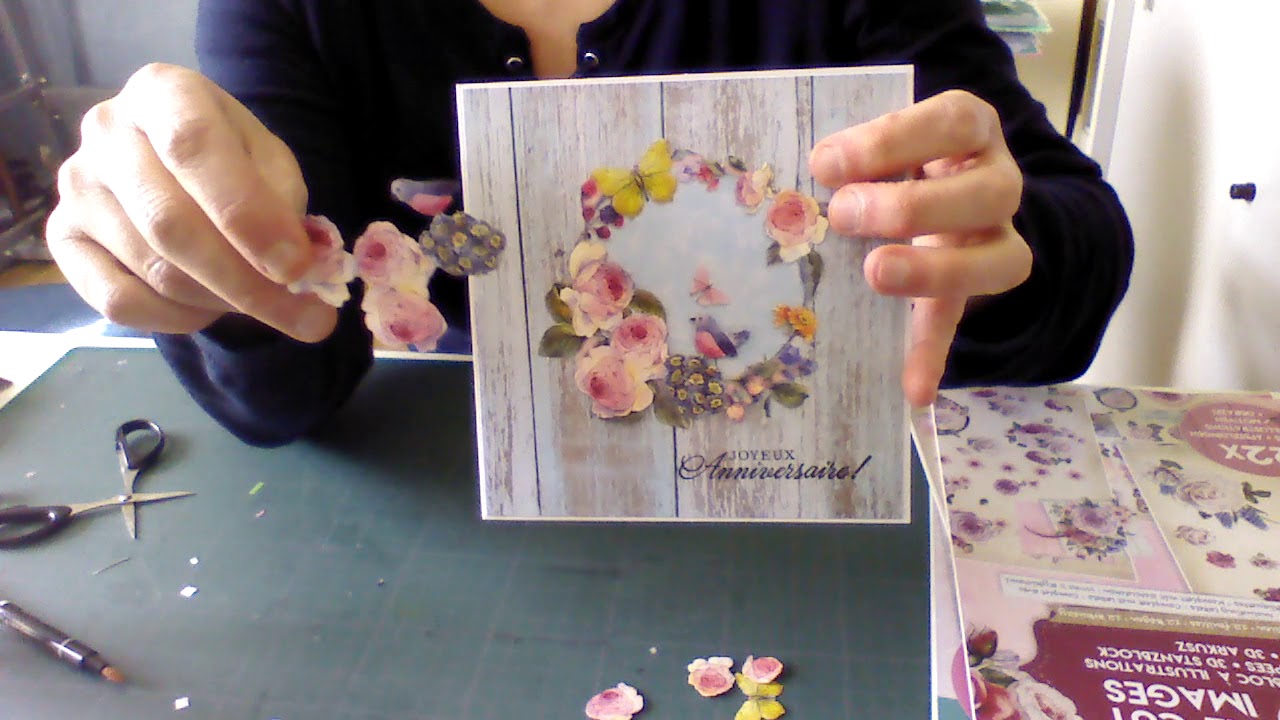 Tuto carte 3D scrapbooking