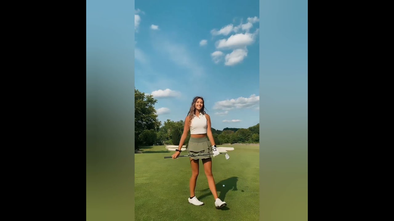 golf girls amazing golf swing