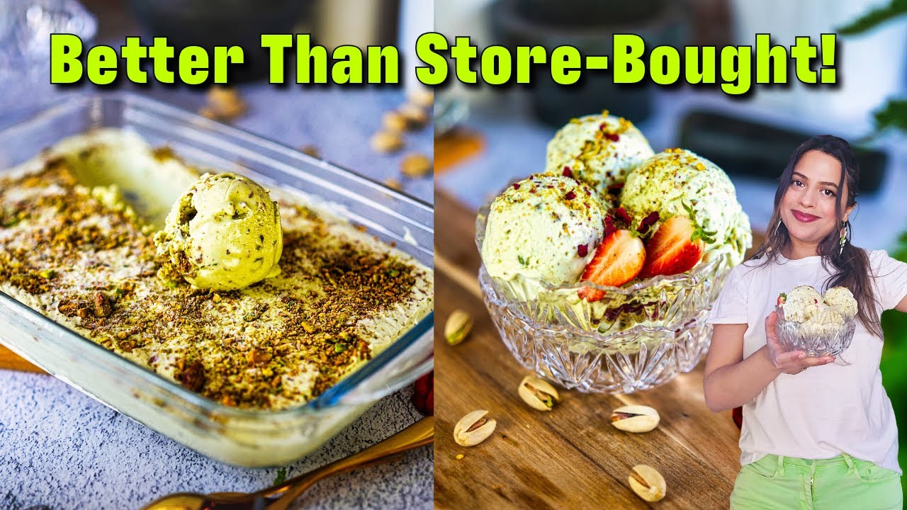 This isn’t your average Pistachio Ice Cream! No Churn, No Egg, Just 5 Minute Recipe