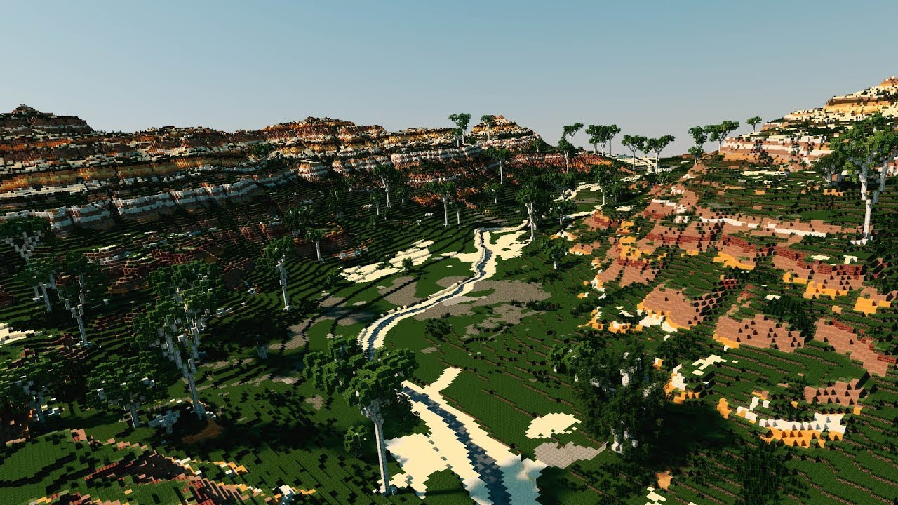 Minecraft | Custom 512x512 Savannah / Mesa map (Worldmachine + Worldpainter)