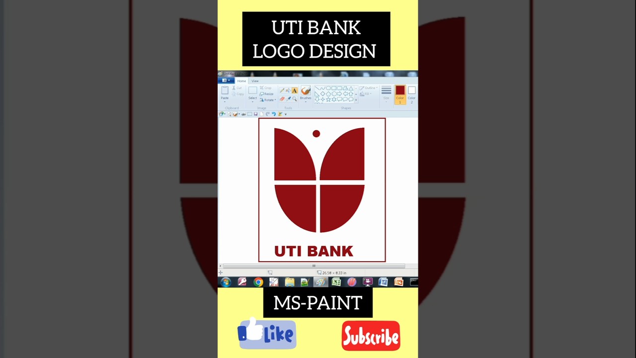 UTI BANK LOGO DESIGN IN MS-PAINT#mspaint#mspaintdrawing#computerdrawing#viralshort#kidsvideo#drawing