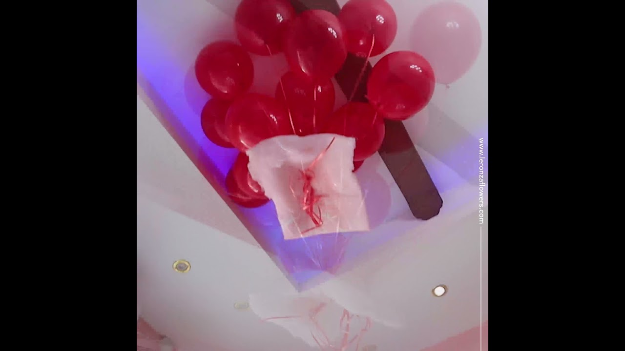 Lovely Cloud with balloons and red velvet cake