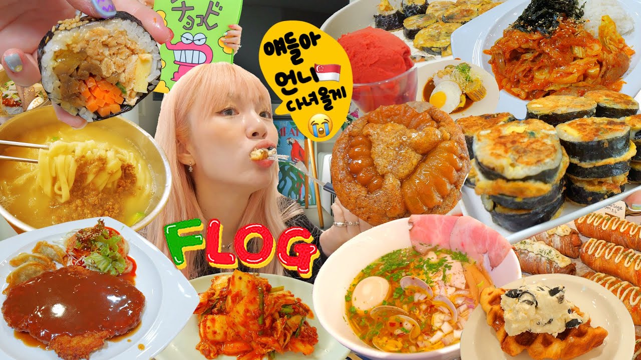 [푸로그] 맘놓고 있다가 멘탈 나간 싱가포르 서막..🤦🏼‍♀일단 캐리어 챙겨!!🧳 (약과쿠키,김밥전,돈까스,제육볶음,유부김밥,라멘,크로플,크루아상,손국시칼국수) +쇼핑하울❤