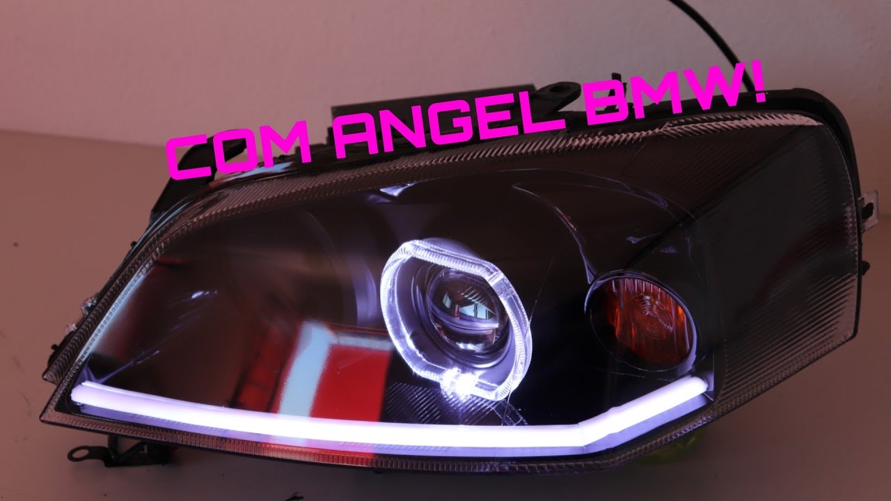 Farol Astra com Angel BMW e barra de led sequencial