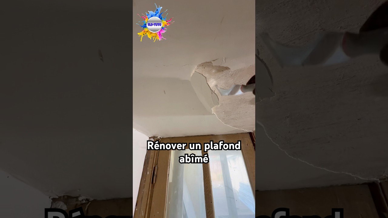R&eacute;nover un plafond ab&icirc;m&eacute; avec d&eacute;collement d enduit #plafondabime #decollementenduit #renoverplafond