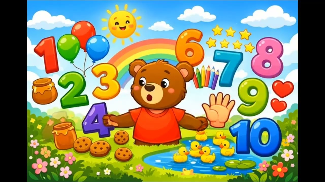 Ayıcık ile 10’a Kadar Say 🐻 | 1’den 10’a Sayılar Şarkısı 🎶 Eğitici Çocuk Şarkıları