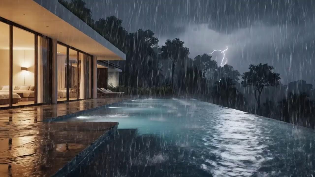 Streaming Peaceful Storm at a Cliffside Villa | ASMR for Stress Relief