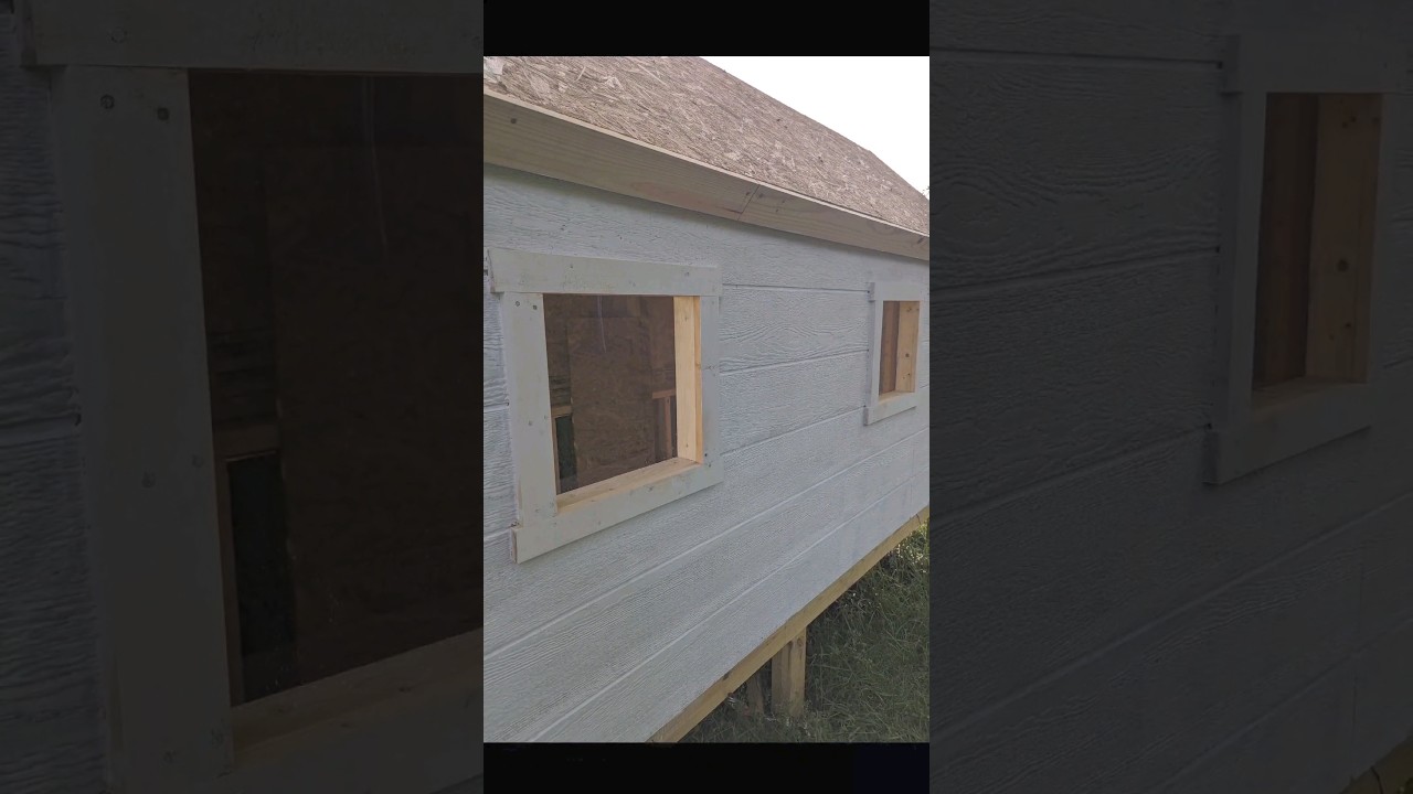 Adding windows to the chicken coop to allow some natural light #diy #carpentry #chickencoop