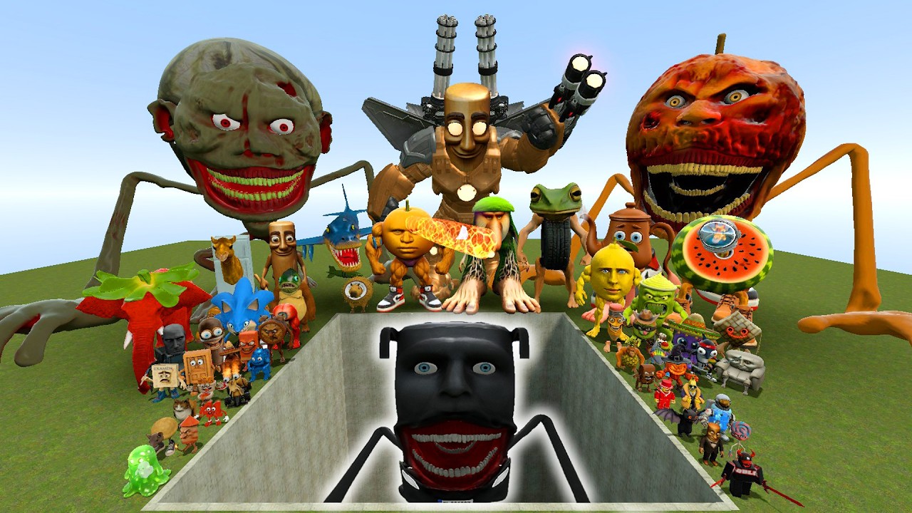 AI Brainrot Memes vs RengReng Tapes Bosses in Giant Pit &ndash; Gmod Chaos