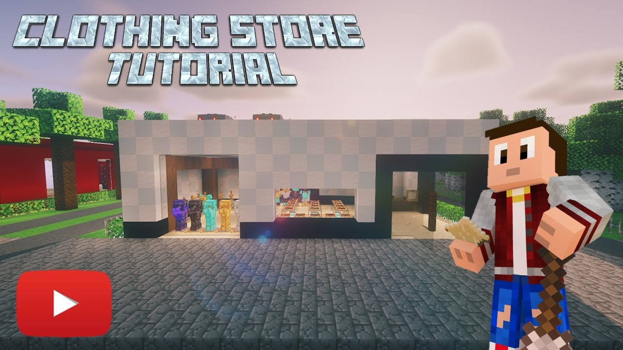 Minecraft Tutorial: HOW TO BUILD A CLOTHING STORE (EASY)