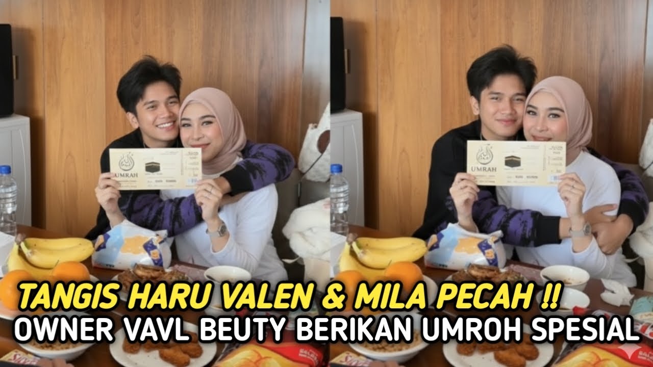 Subhanallah!! Tangis Haru Valen & Mila Pecah Saat Dapat Kejutan Umroh Spesial Dari Owner Vavl Beuty.