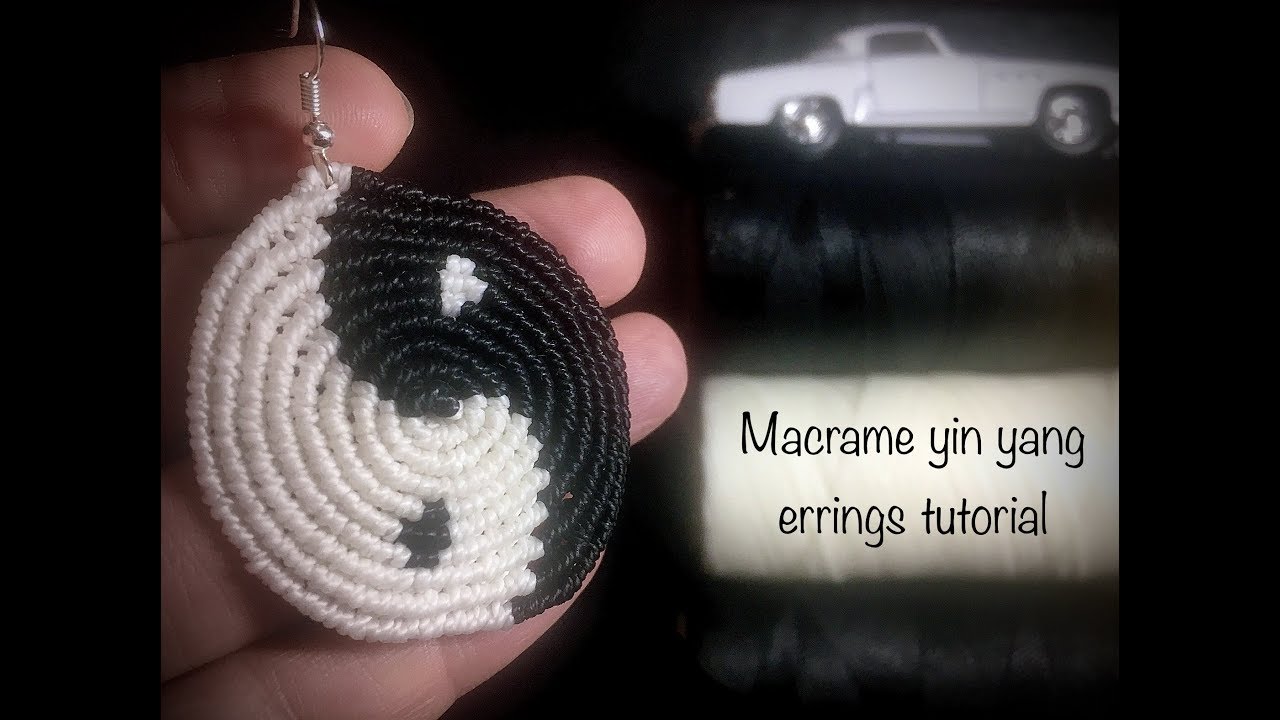 How to make macrame yin yang earrings / macrame tutorial