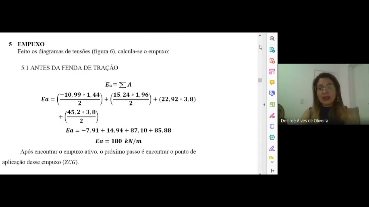 Cálculo de Empuxo Ativo de Rankine para Muro de Contenção - Exemplo
