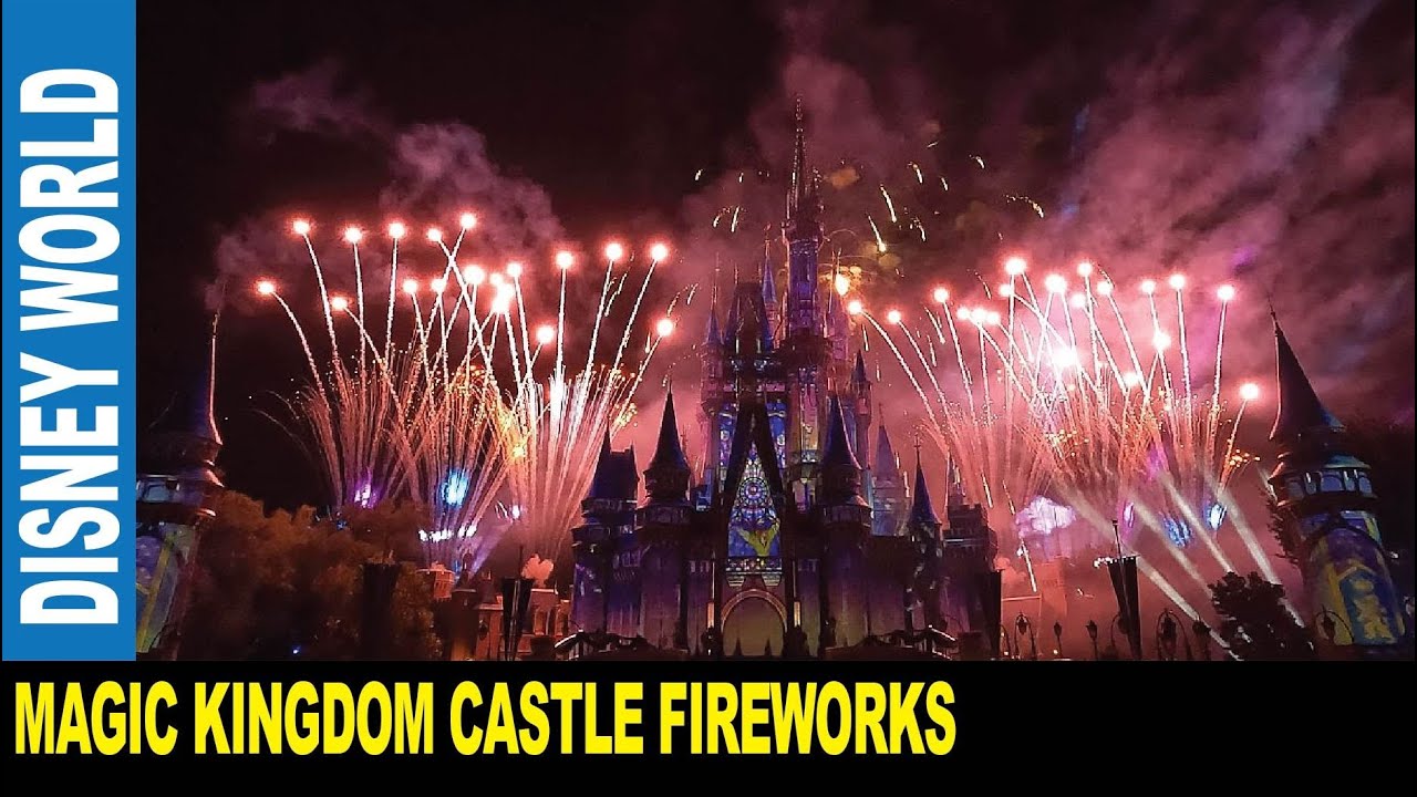 Ночное шоу фейерверков в замке Magic Kingdom, грандиозное световое шоу в Disney World Florida | Я...
