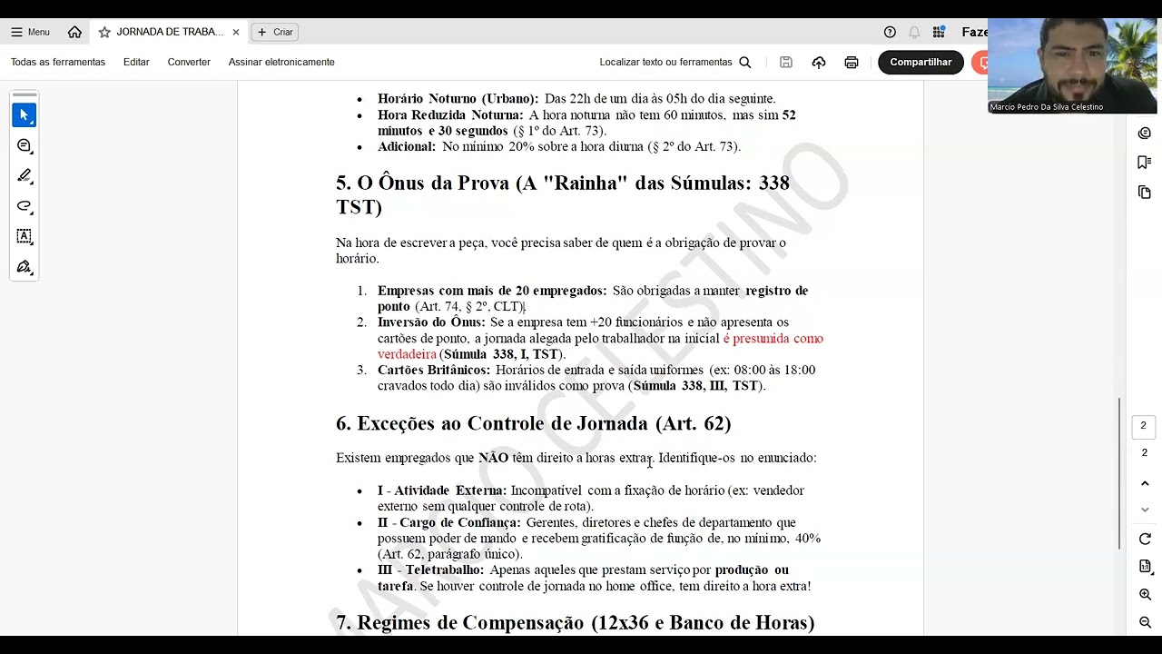 Jornada de trabalho! Um dos temas mais cobrados em Exames de Ordem!