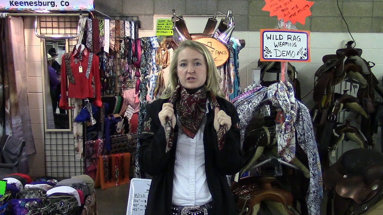 How to tie Cowboys Scarves - Flat Hat Rags Demo - RMHE 2015