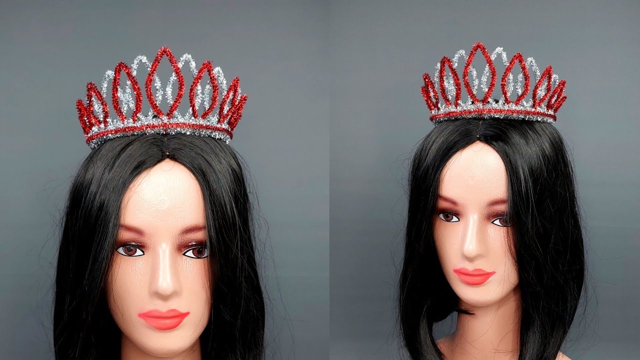 Membuat Mahkota Merah Putih untuk Karnaval 17 Agustus dari Kawat Bulu Metalik - Hiasan 17 Agustus