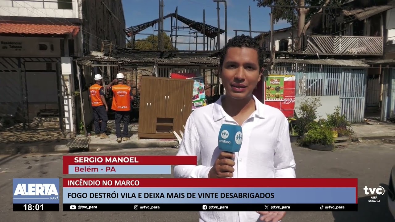 Incêndio destrói vila de casas e deixa famílias desabrigadas em Belém