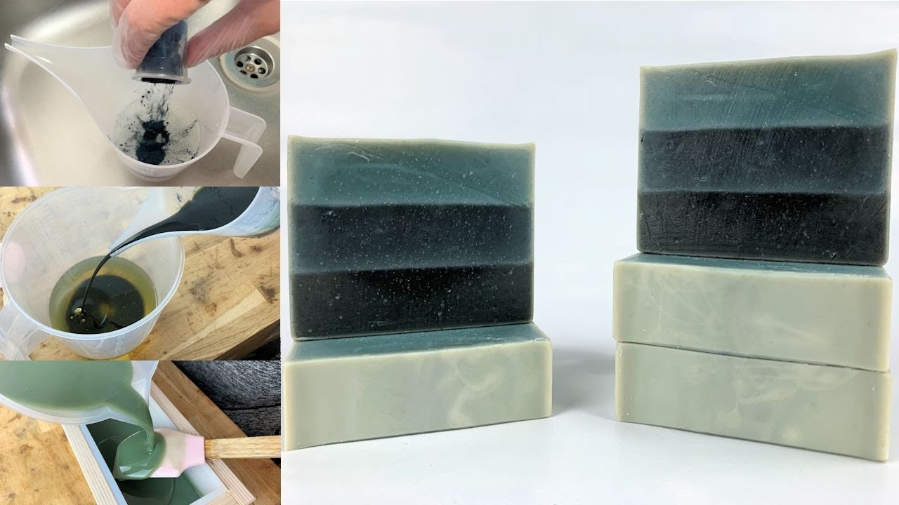 How to naturally colour cold process soap: Using Woad dye to create a natural, 3 layer blue soap