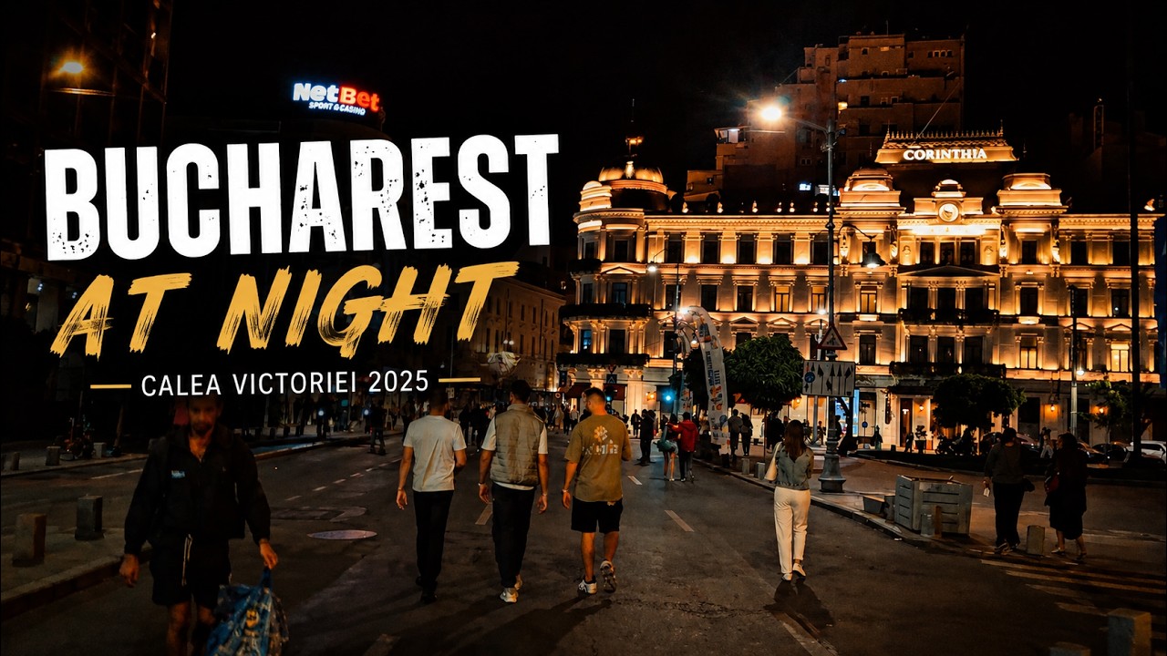 Bucharest Romania - Walking at Night on Calea Victoriei 2025 after 22:00 #bucharest #walking