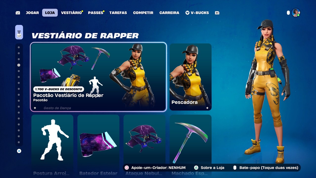 *PACOTÃO VESTIÁRIO DE RAPPER VOLTOU APÓS 487 DIAS, E NOVO NIKE!!!* LOJA FORTNITE - 11/03/2026