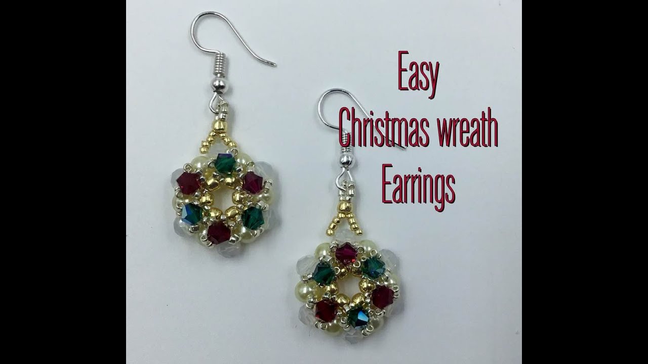 Easy Christmas Wreath Earrings Tutorial