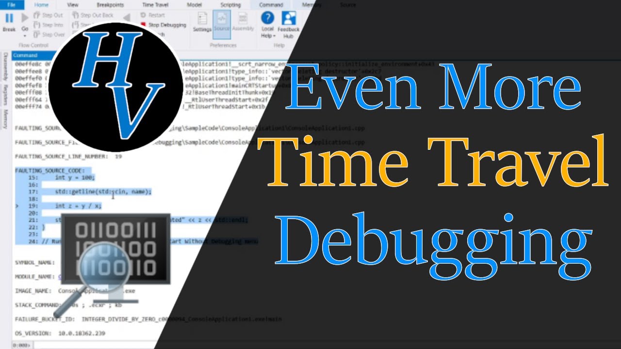 More Advanced time travel debugging by stepping forwards and backwards with WinDBG