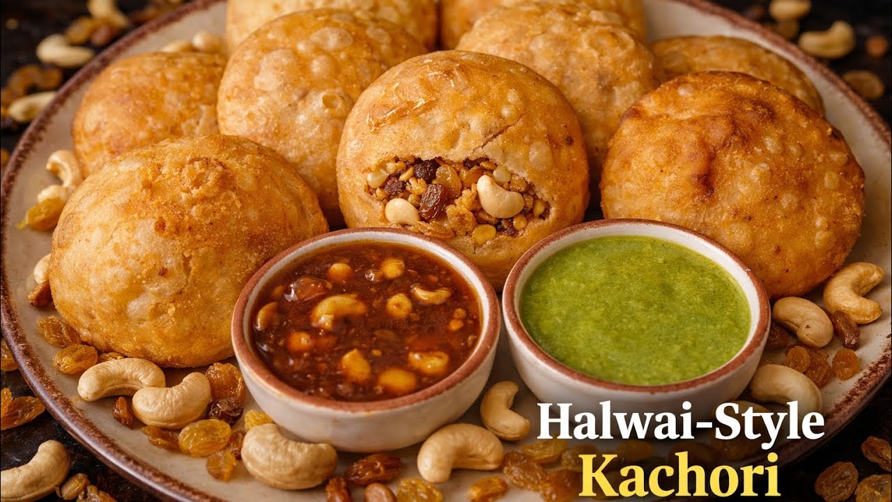 Crispy Stuffed Kachori 😍 | Halwai-Style Crunch You’ll Love #youtubevideo #halwaistyle #indianfood 