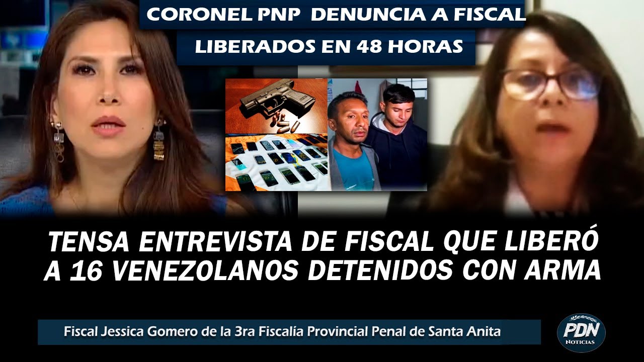TENSA ENTREVISTA A FISCAL QUE LIBERÓ A 16 VENEZOLANOS DETENIDOS POR PNP CON ARMA DE FUEGO Y DR0G4