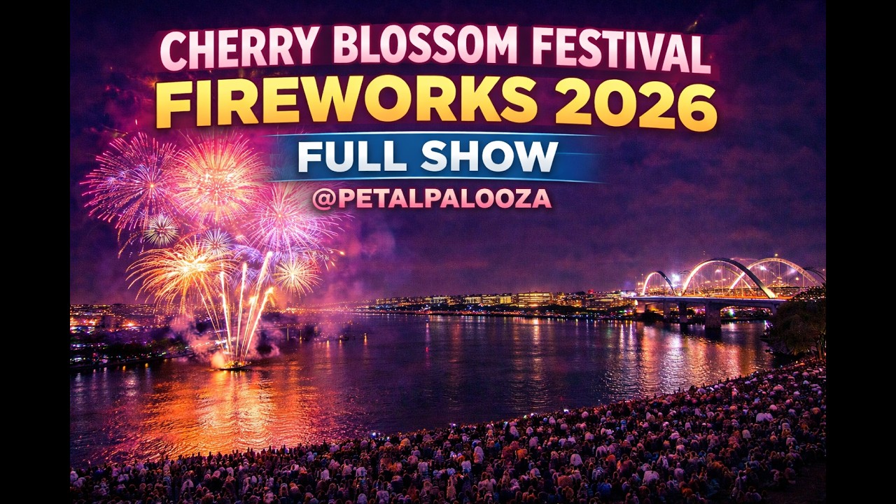 Cherry Blossom Festival Fireworks 2026 at Petalpalooza, FULL 15-minute show filmed in Washington DC.