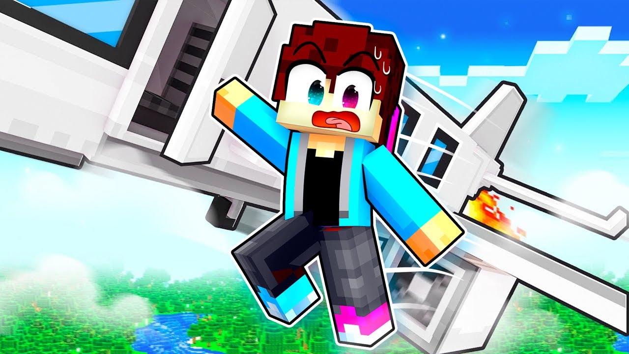 Vast in een VLIEGTUIG in Minecraft!