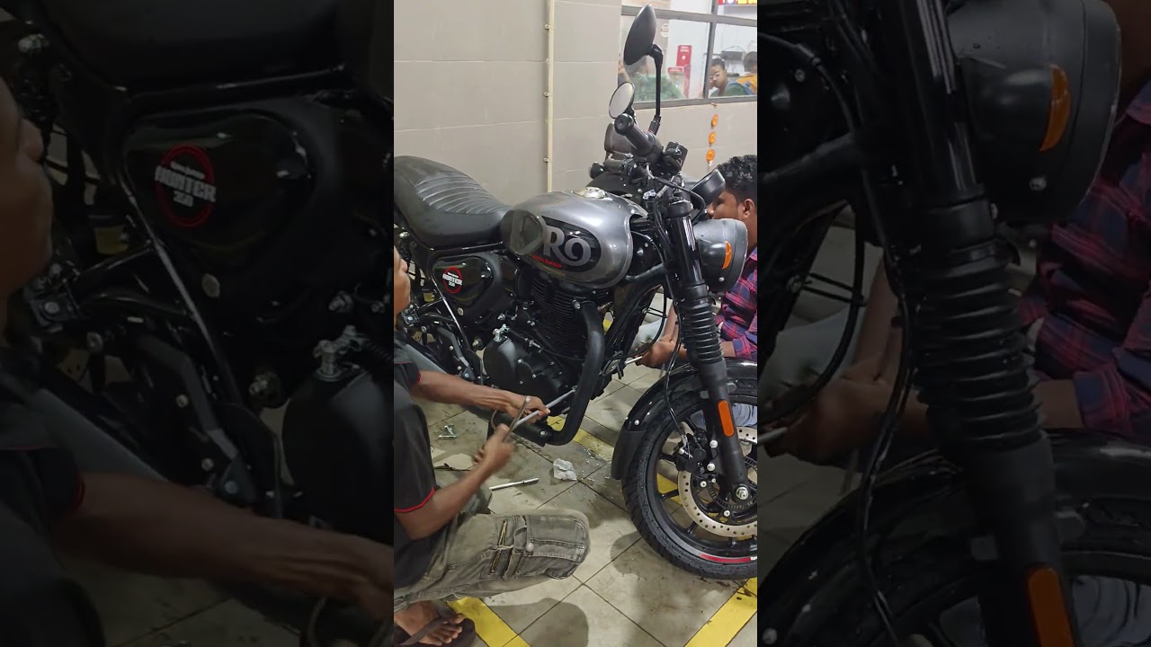 Royel Enfield hunter 350 leg guard installing #hunter350