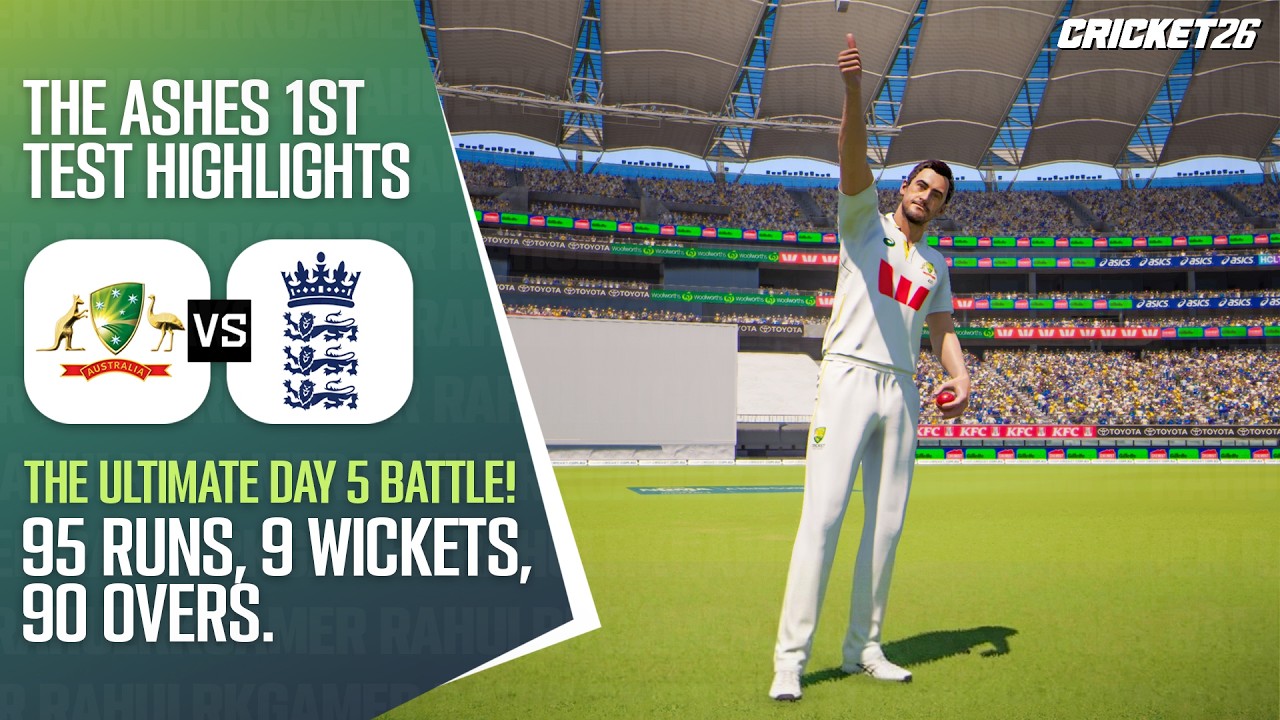 95 Runs, 9 Wickets, 90 Overs. The Ultimate Day 5 Battle! The Ashes 1st Test Highlights | Cricket 26