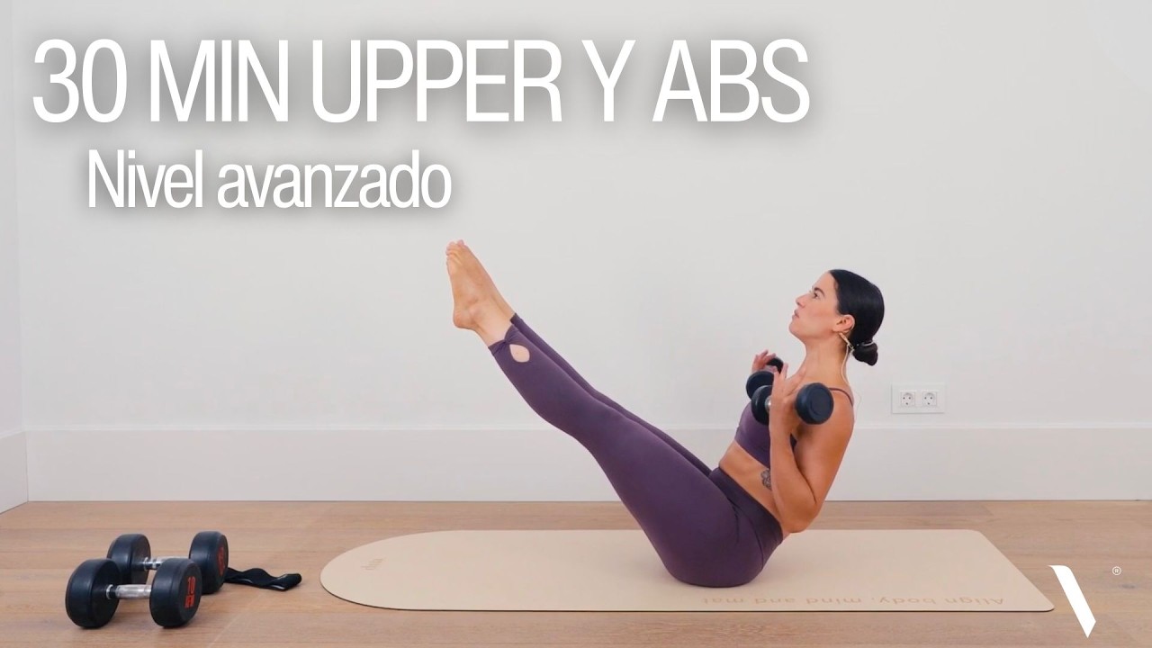 Pilates Fuerza: Esculpe Brazos + Abs en 30 Min | Con mancuernas