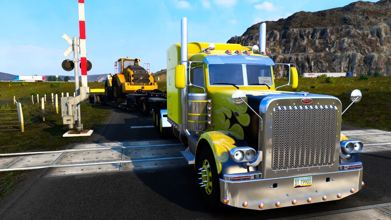 1.58 Beta! Peterbilt 389 Open Pipe Hauls Heavy 35 ton Volvo Loader | American Truck Simulator