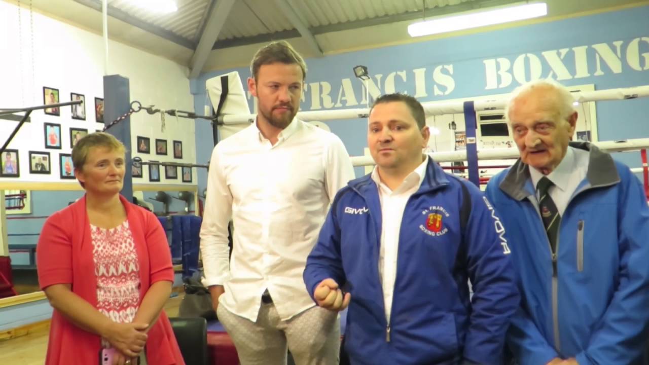 Andy Lee visits St. Francis Boxing Club