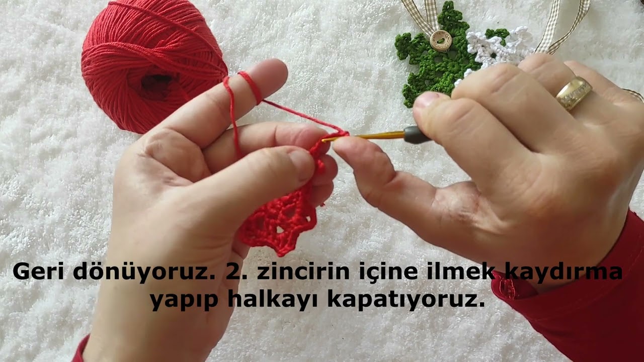 Yeni yıl konseptiniz için KARTANESİ yapımı #crochet #crochetsnowflake