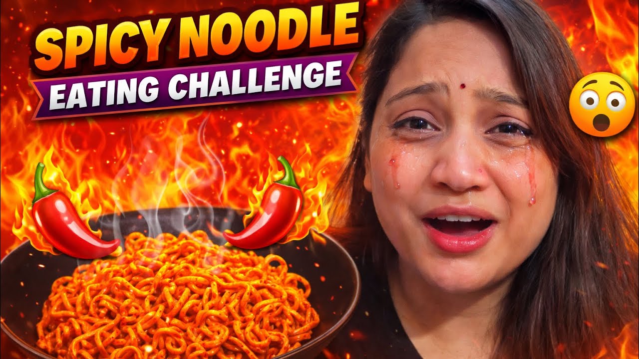 Spicy noodle Eating challenge| Satvik Ne 🌶️ noodle khali🥵