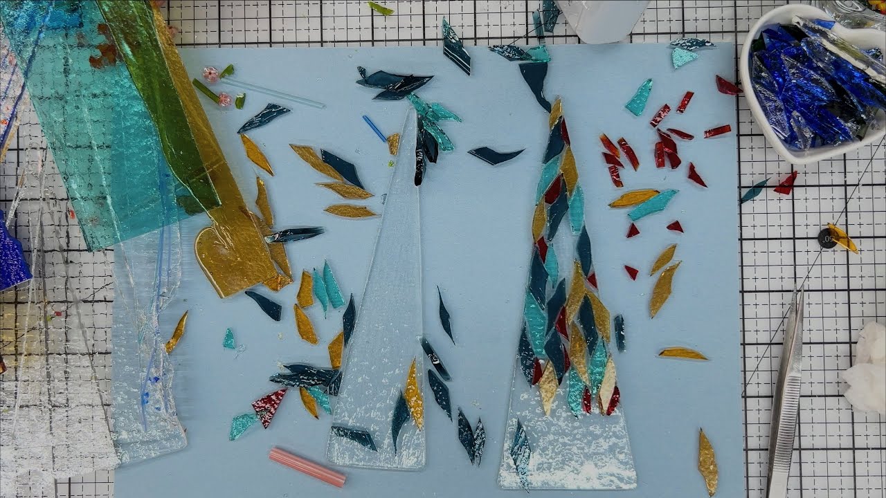 Before the Firing: Fused Glass Project || Plant Stake, Trees, and Glass Birds