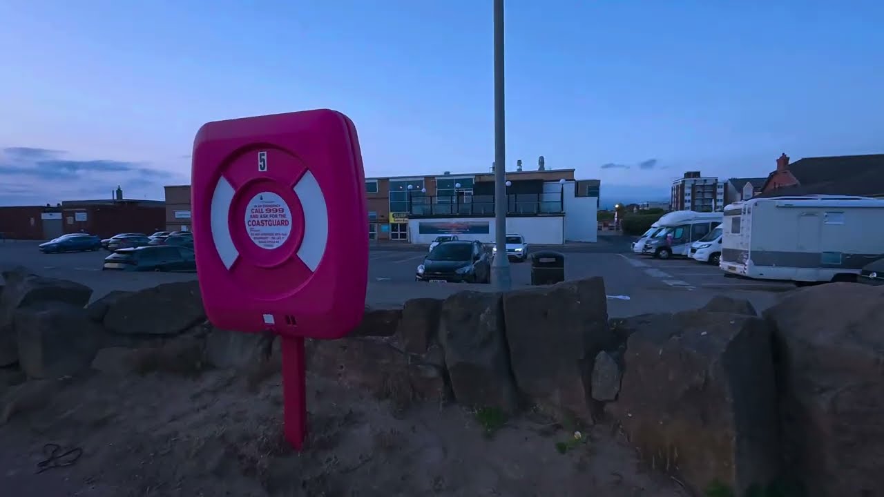 St Anne’s swimming pool car park  | night time visit | seaside huts