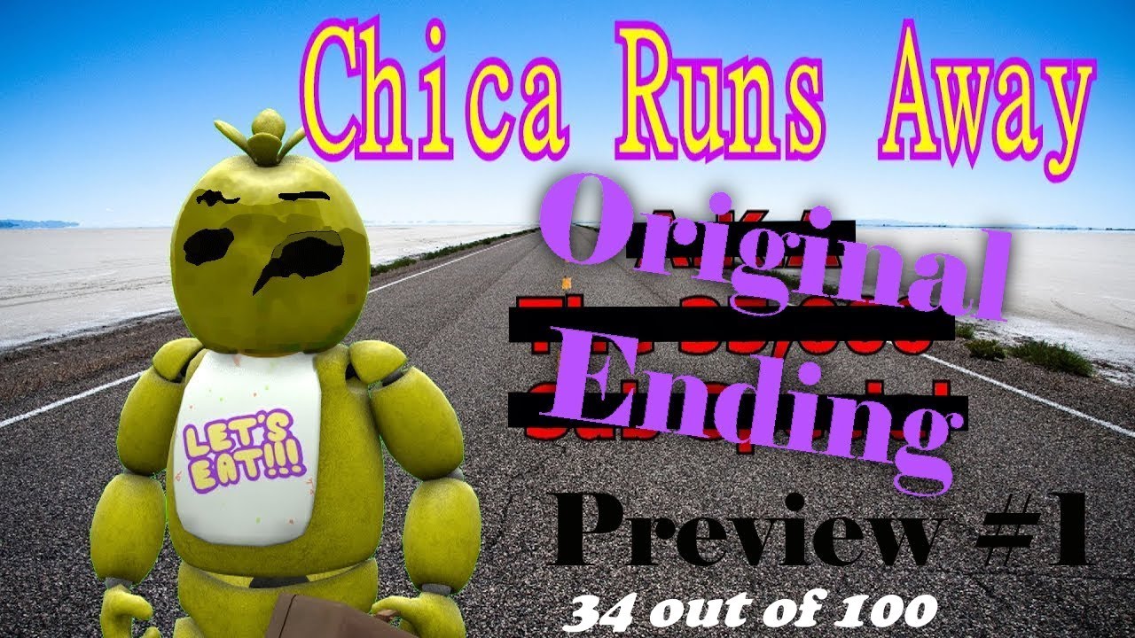(First Animation W.I.P preview #1) FNAF SFM | Chica Runs Away! Original Ending #2