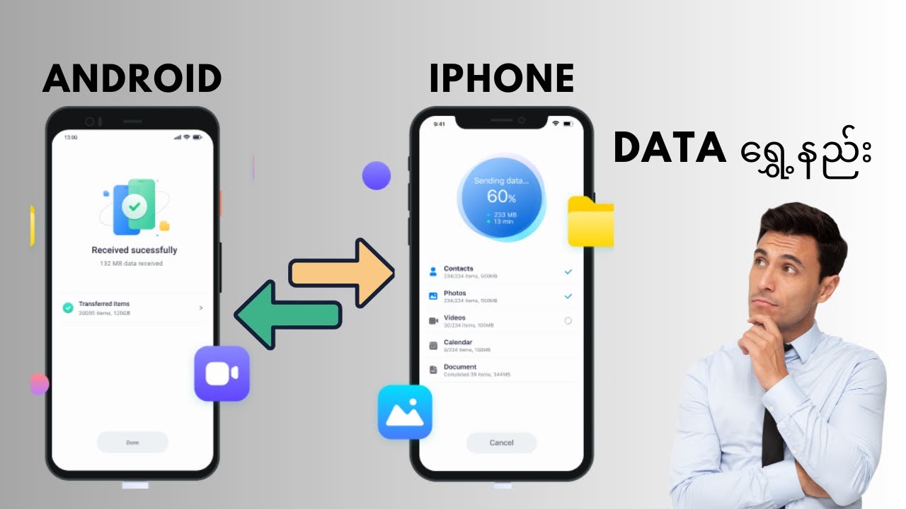 Android ကနေ iphone ကို data ရွှေ့နည်း