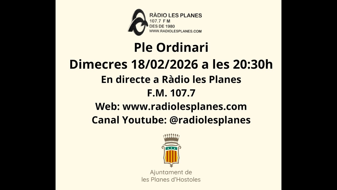 Ple ordinari ajuntament Les Planes d'Hostoles