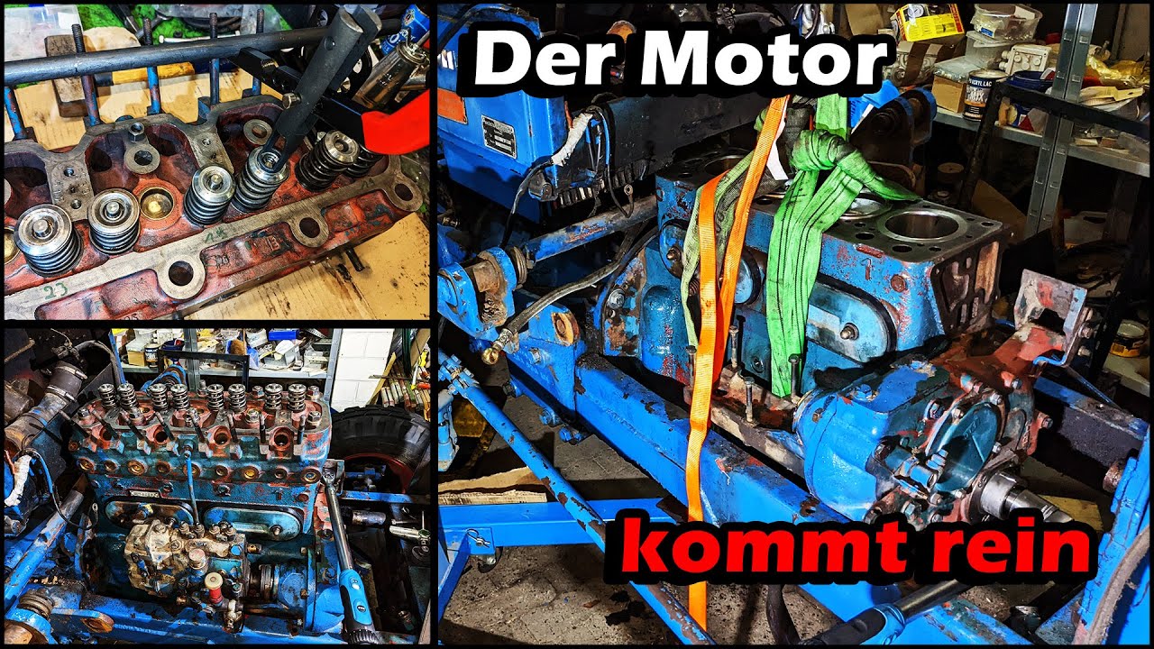 Motor einbauen | Zylinderkopf montieren | Einspritzpumpe einstellen | Hanomag Brillant 600 | Ste Te