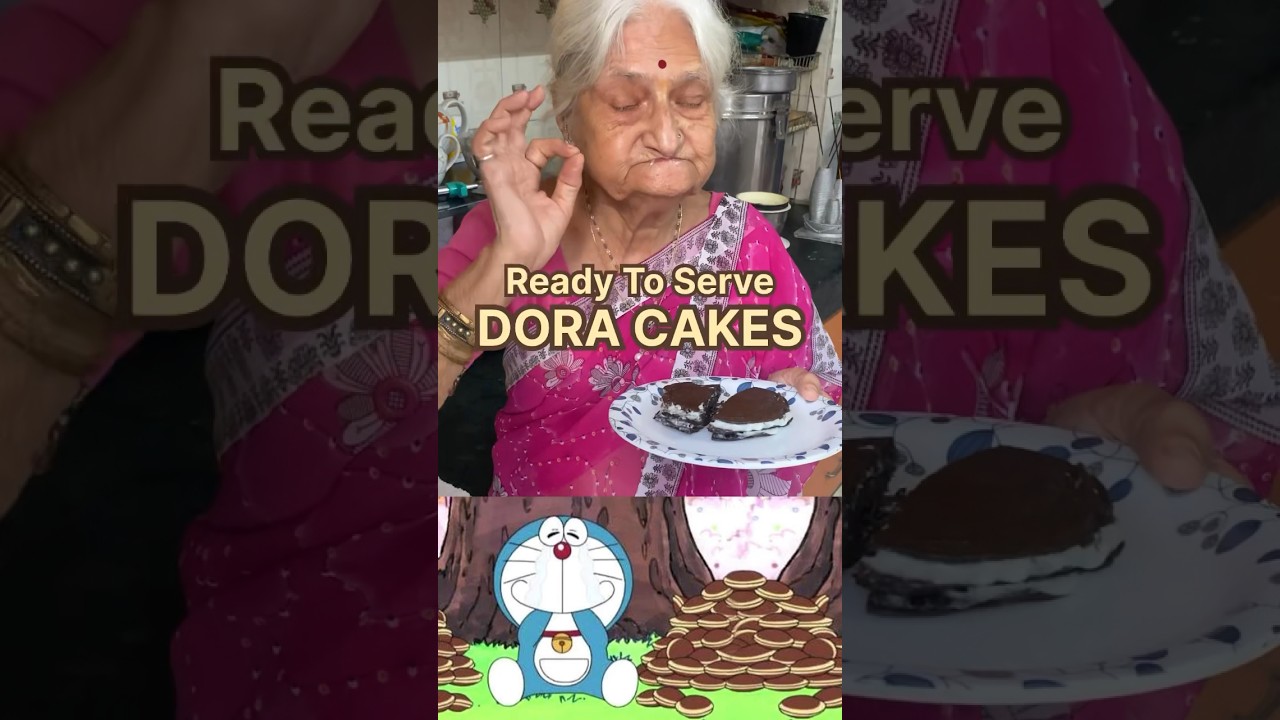 Doraemon&rsquo;s Favourite Dora Cake 🥞😋 with दादी || Kids Favourite|| Dadi Ki Rasoi|| #shorts #doraemon