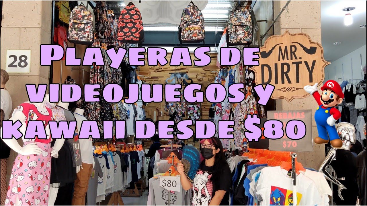 Playeras gamer desde $70, Ropa Kawaii, Anime, Disney, accesorios y más// Recorrido Mr. Dirty