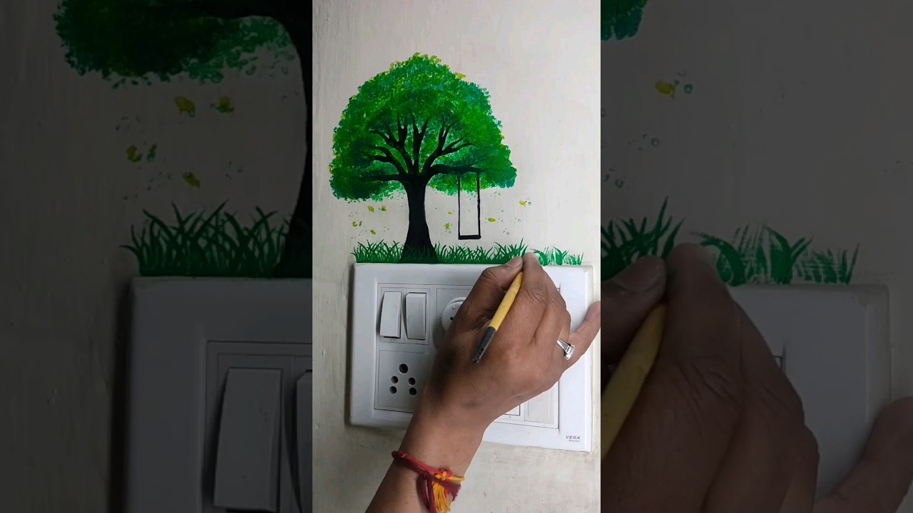 Switch Board Painting I Tree Painting I Switch board Decoration Idea I