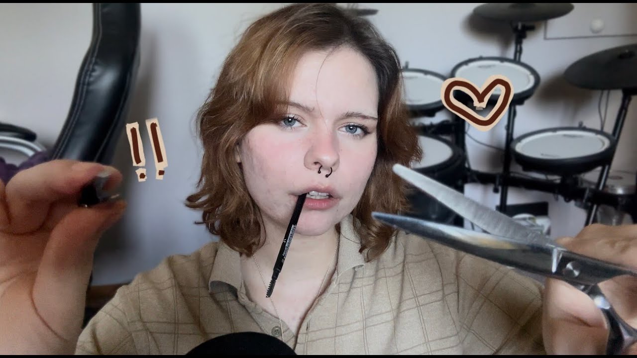 ASMR stranger does your eyebrows on public transport